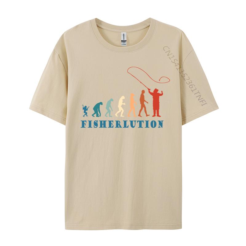 Fisherlution Fisherman Evolution Nymphing Fly Fishing Hip Hop Normal Tshirts Tops & Tees For Male Top T-Shirts Simple Style