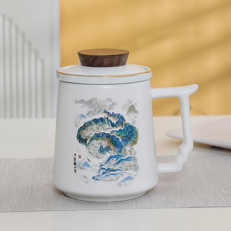 Premium Ceramic Mug with Custom Logo - Gift for Annual Company Event or Cultural Souvenir