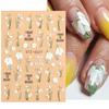 3D Floral Nail Art Stickers: Camellia & Tulip Embossed Adhesive Designs