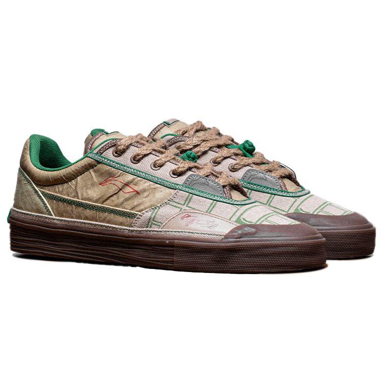 LiNing Acu X 50/50 15th Anniversary Classic Durable Lightweight Low-Top Skate Shoes Men sneaker Khaki AECS047-1