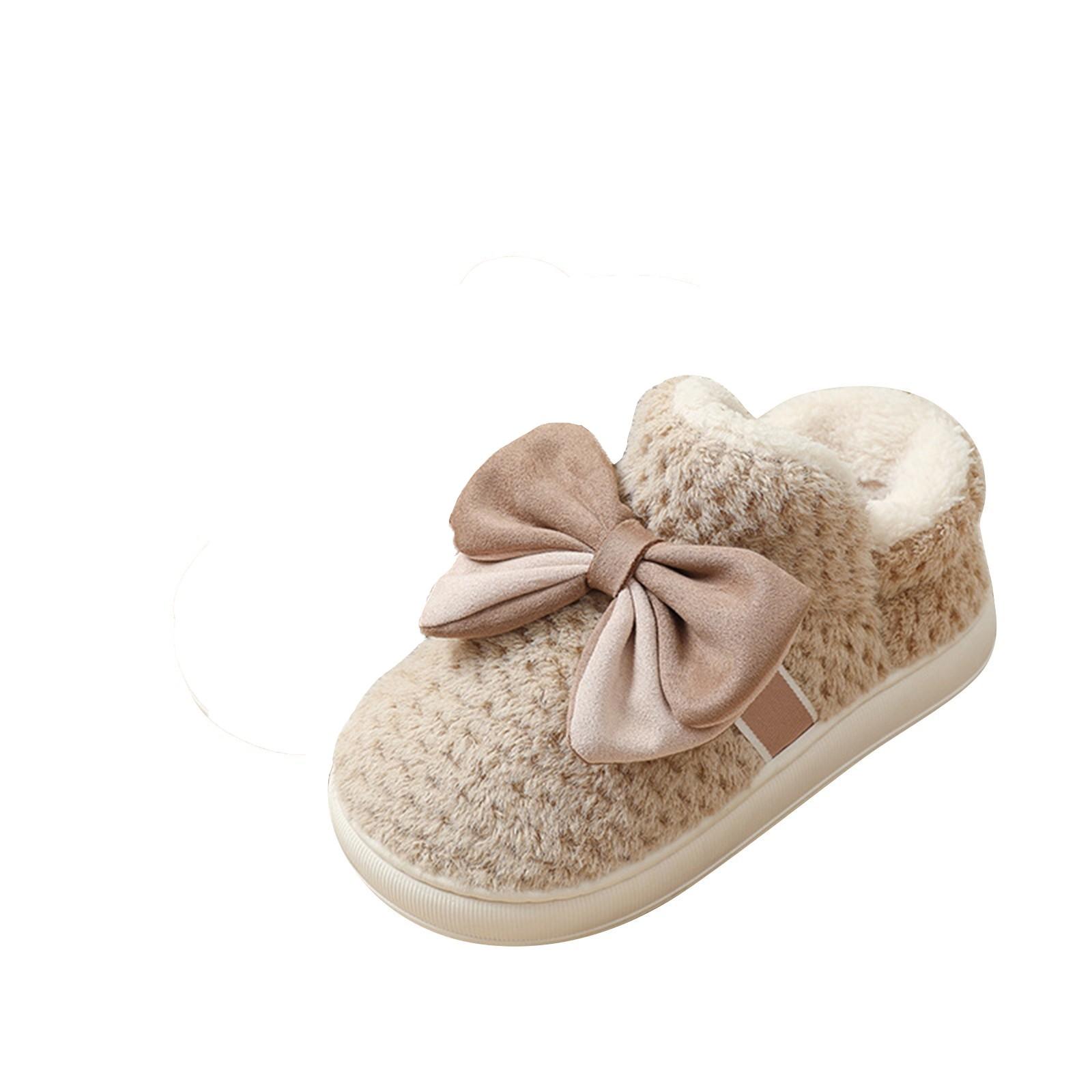 

Женские домашние плюшевые нескользящие теплые хлопковые туфли 41 бежевый