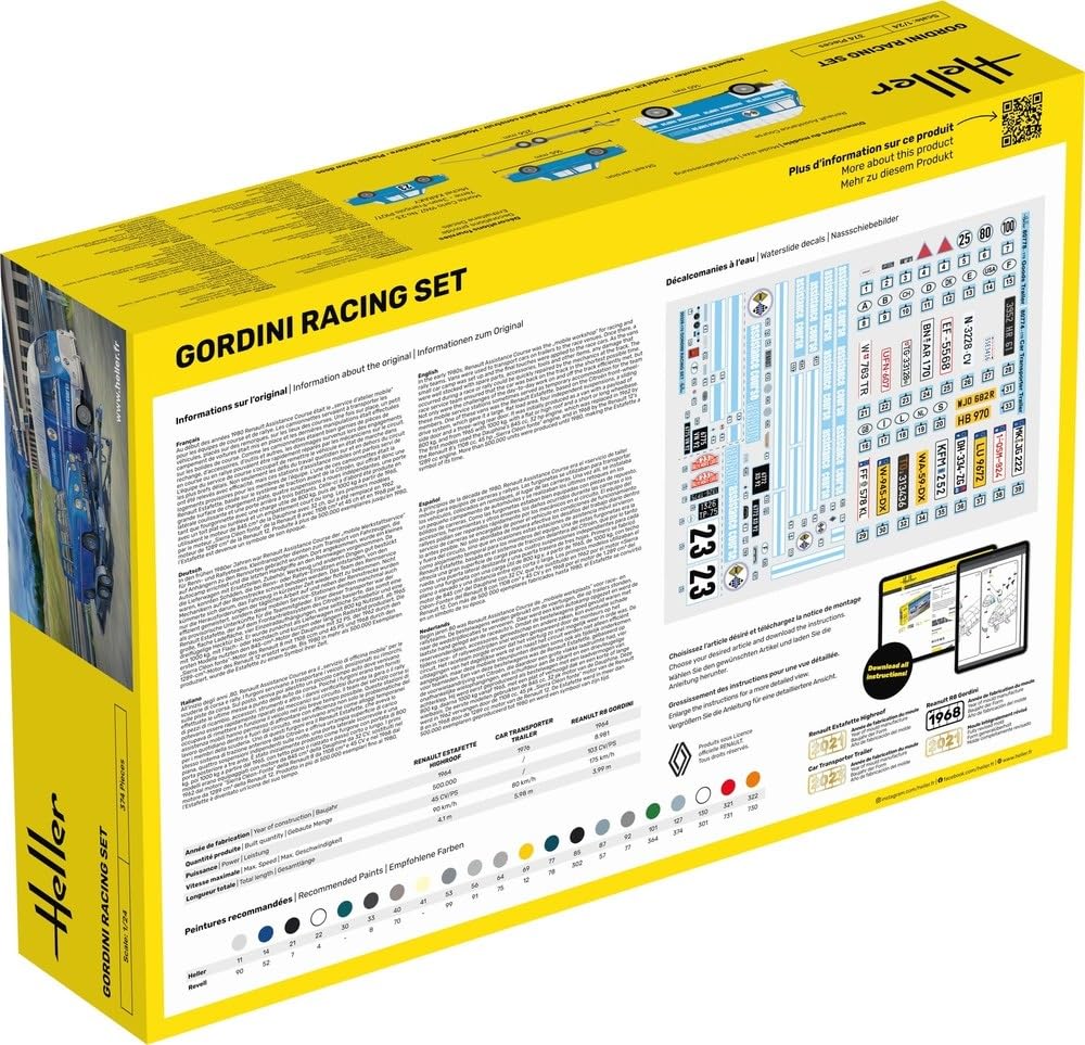 PLATZ HELER Gordini Racing Set Plastic Model HE50328 1/24 (Car)