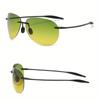 Modische, ultraleichte TR90-Sonnenbrille für Tag und Nacht, zum Autofahren, randlos, für Sport und Nachtsicht, blendfreie Brille