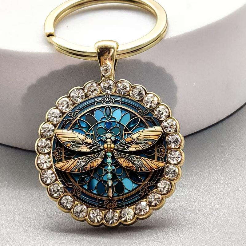 Alloy Round Keychain Virgin Mary Keyrings Pendant Christian Saint Jewelry Religious Christian Faith Gift