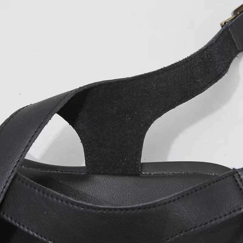 Beach Women's Sandals Classic Clogs Heel Black Buckle Strap Open Toe Sandals Platform Women Gladiator Muffin Sandals for Women