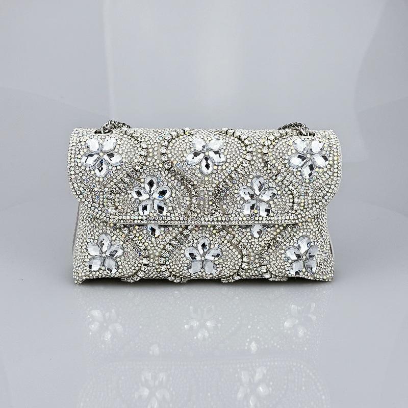 

New Fashion Celebrity Rhinestone Bag Clothing Alloy Xiaoxiangfeng Shoulder Crossbody Dinner Bag