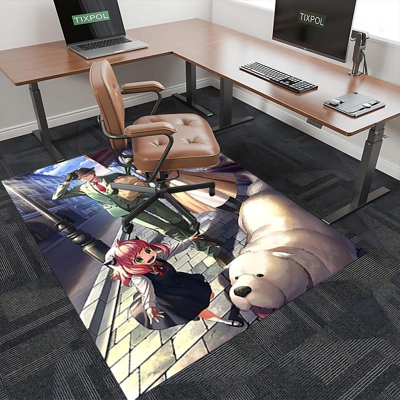1pc Anime Character Design Office Chair Mat - Seasonal Gift for Anime Lovers, Non-Slip Carpet Suitable for Home Decor, Living Room, Bedroom, Game Room