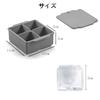 YFFSFDC Silicone Ice Tray with Lid, Square Ice, Large Ice, Freezer Storage, Square Ice, Home Drinking, 4-Cavity Ice Maker (Gray)