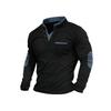 European-American Autumn Stand Collar Patchwork Men's Long Sleeve Hoodie Polo Shirt 2026