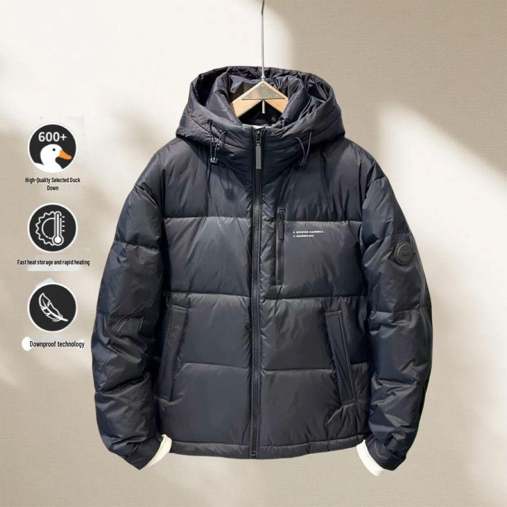 

Men s Winter Hooded Duck Down Jacket - 2025 Short, Thick & Warm M (up to 58 kg) чорний/Чистий