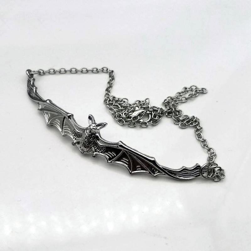 Gothic Black Bat Necklace With Alloy Chain For Fashion Ol Women Men