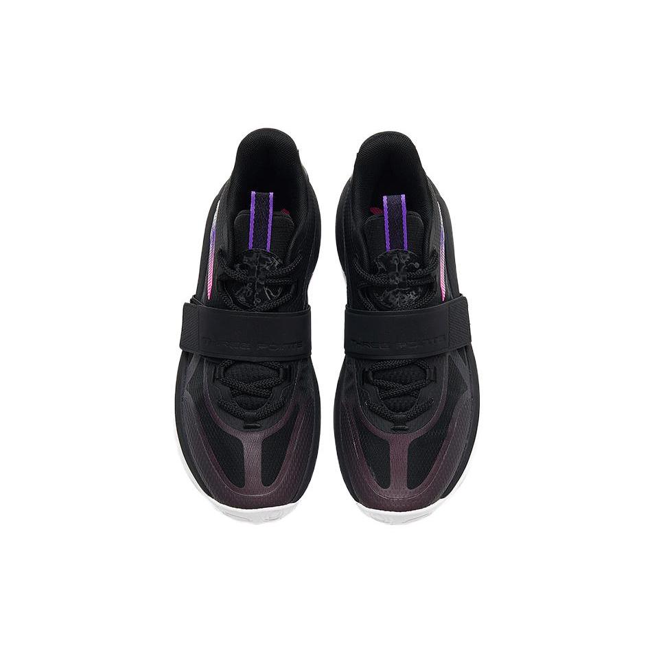 New Anta Sanfenyu Lite Anti Slip Wear Resistant Mid Top Basketball Shoes Men's Black Purple 912321603S-3