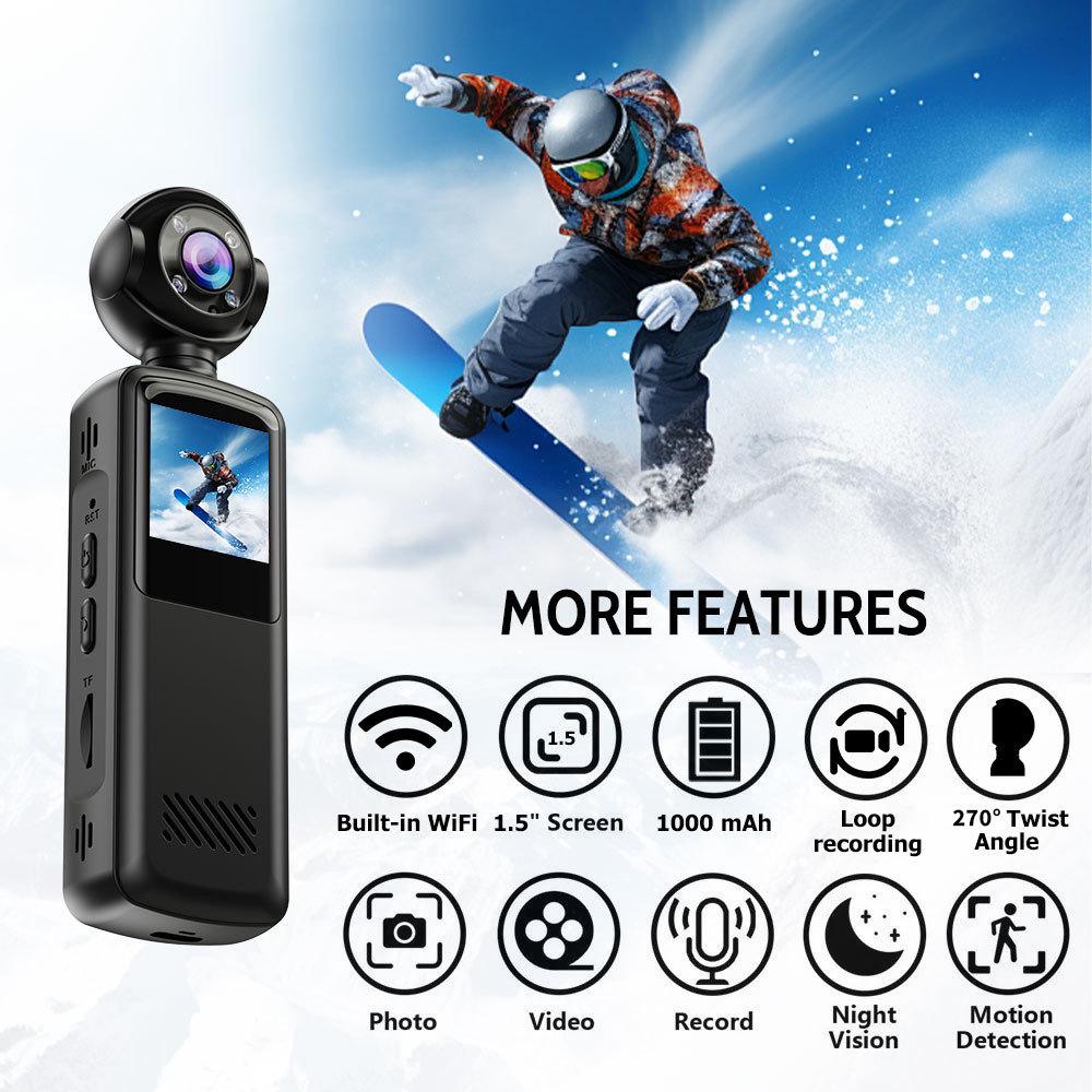 1080p HD Sports Camera for Cycling with Night Vision and WiFi