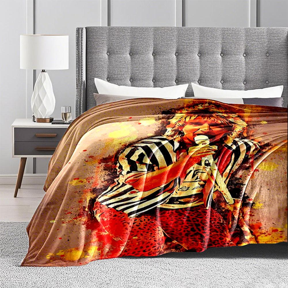 Rock Icon Watercolor Art Blanket for All Seasons Blanket Lunch Break Throw Gift