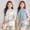Double-sided double-worn women's autumn and winter cotton vest, disc-buckled vest, thickened thermal vest top women