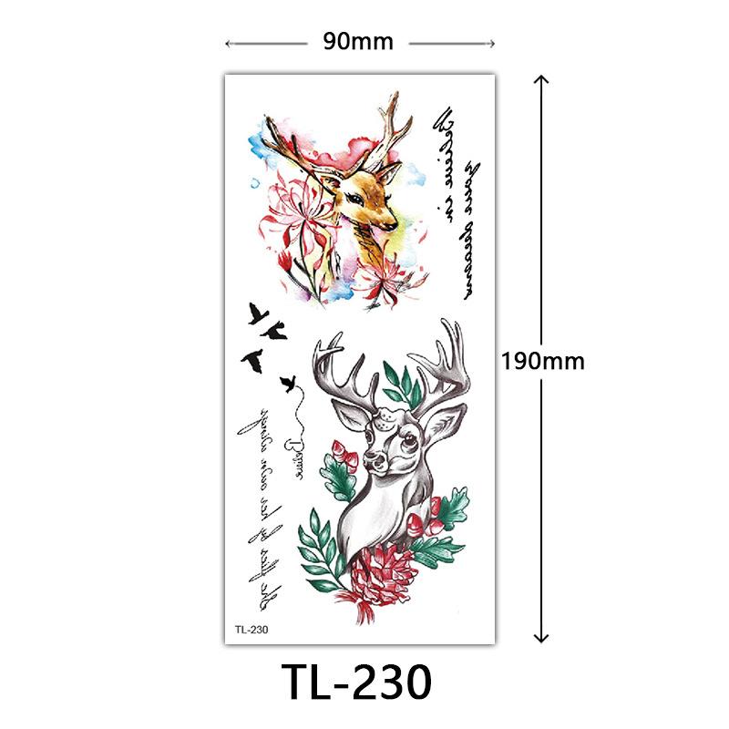 Flower Tattoo Stickers, Color Sketch Tattoo Stickers, English Letters, Wedding Photography Tattoo