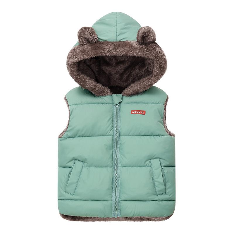 Svrchní oděvy pro chlapce (Velikosti 4 a vyšší) Děti Chlapci Zimní zateplená kožešina Kabát s kapucí a vycpaným kabátem Bunda Parka Outwear 2-5 let