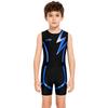 Boys Shiny Contrast Leotard Sleeveless Press Button Crotch Shorts Gymnastics Outfit