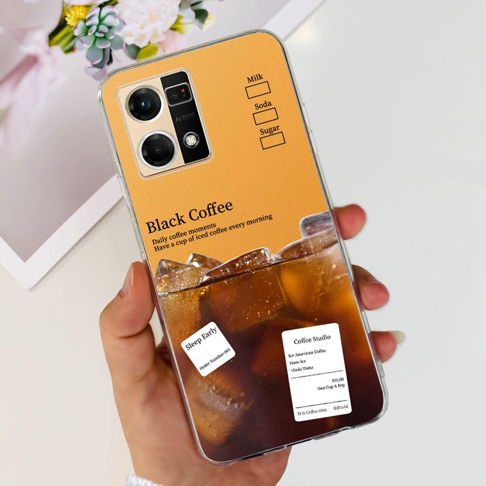 For Oppo Reno7 4G Case CPH2363 Cute Cat Dinosaur Flower Soft  Clear silicone Protector Back Cover For Oppo Reno 7 Phone Capa