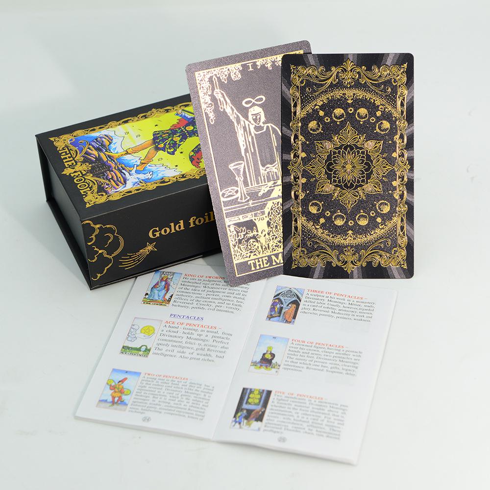 Rose Gold Waterproof Tarot Cards - 78-Card Classic Waite Hot Stamping Plastic Deck