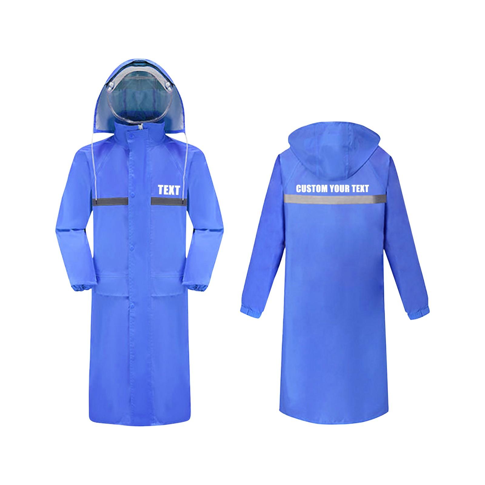 

Непромокаемый плащ-дождевик с длинным подолом и светоотражающим текстом на заказ One Size