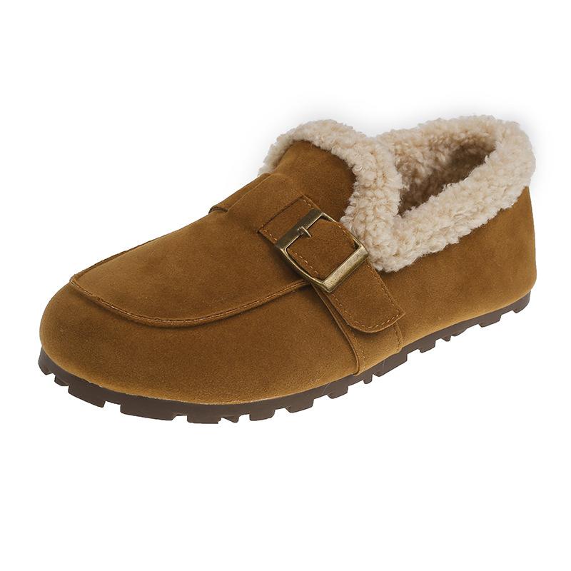 

Fleece warm one pedal Doudou cotton shoes women s autumn and winter directly from the manufacturer retro versatile soft sole comfortable shoes 40