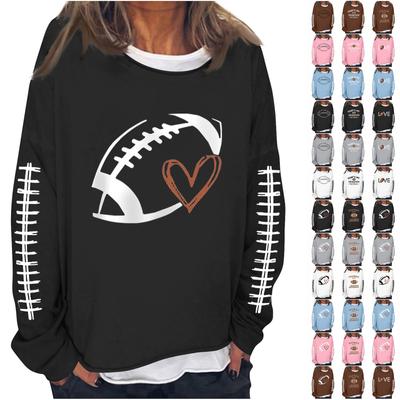 Game Day Football Sweatshirt Women Cute Graphic Funny Sunday Casual Long Sleeve Crewneck Pullover Top
