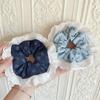 Korean Denim Floral Scrunchie: High-End Elastic Hair Tie 2025