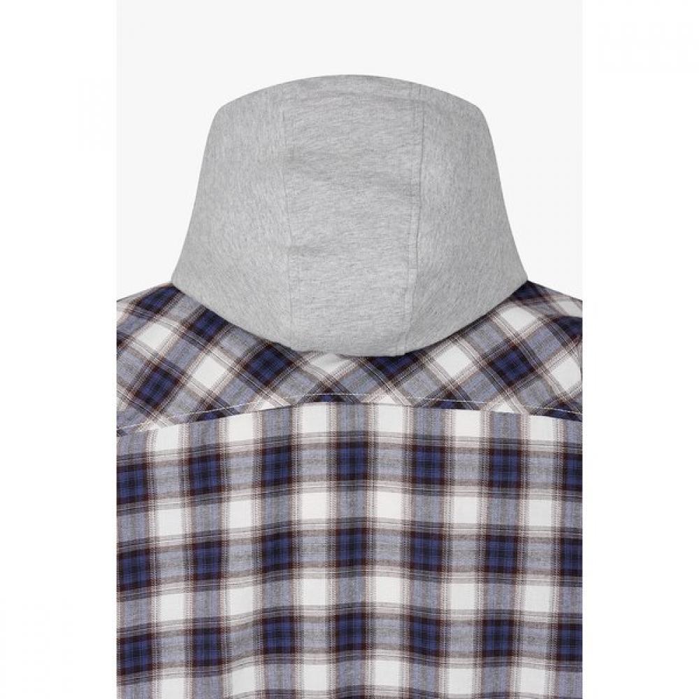 Studio Tomboy Detachable Hoodie Check Shirt Jumper 91m6113113 