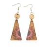 Western-Style Floral Wood Women's Dangle Earrings