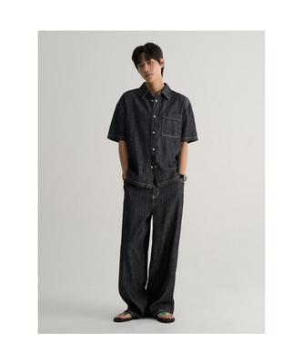 8SECONDS Natural Slub Wide Fit Denim Pants Black