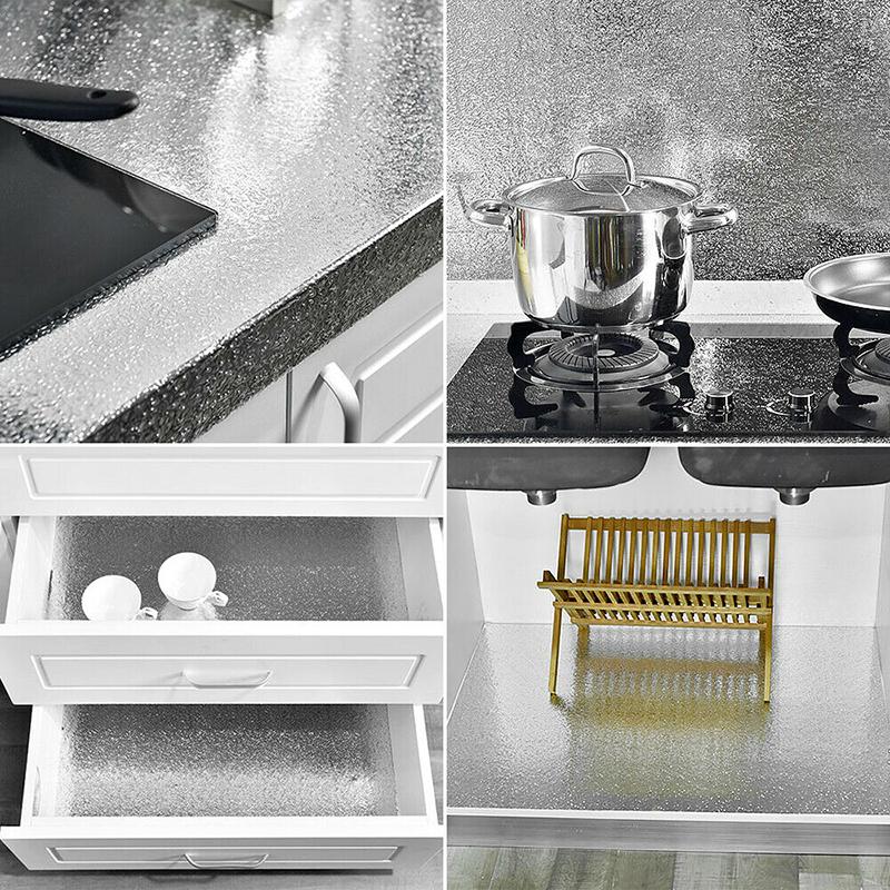 Decoration Wall stickers High Temp Resistant Kitchen Oil-proof Waterproof Aluminum Foil Decal Convenient Useful