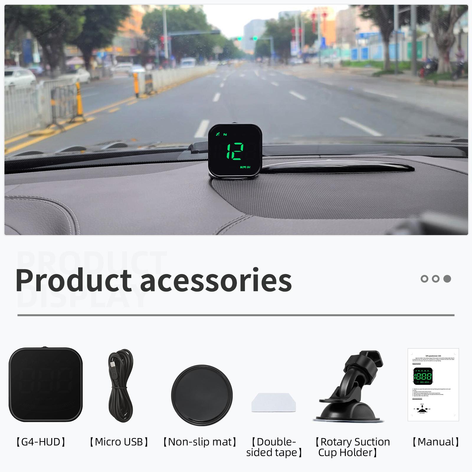 

Universal Car Mini G4S GPS HUD Head Up Display Digital Speedometer KMH/MPH Overspeed Alarm Compass HD LED Display For All Auto