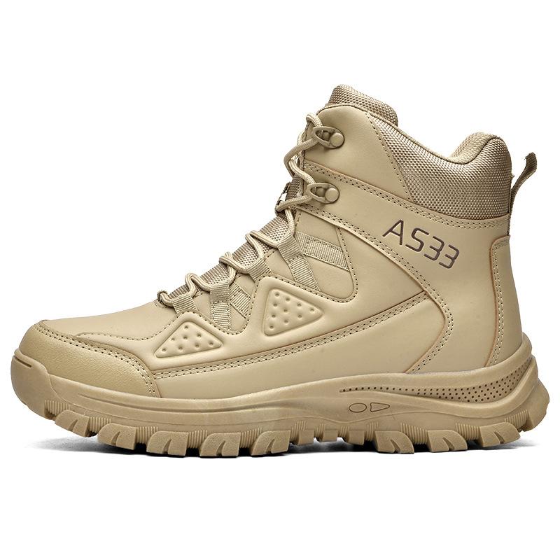 New High-top Combat Boots Non-slip and Wear-resistant Shock-absorbing Land Combat Boots Field Camping Outdoor Tactical Boots Mountaineering Shoes