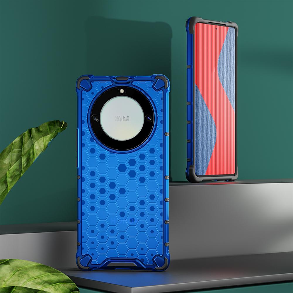

Противоударный защитный чехол KEYSION для Huawei Honor X9A 5G, мягкий силикон + ПК, прозрачная сотовая задняя крышка для телефона Honor X9 5G for Honor X9A 5G синий