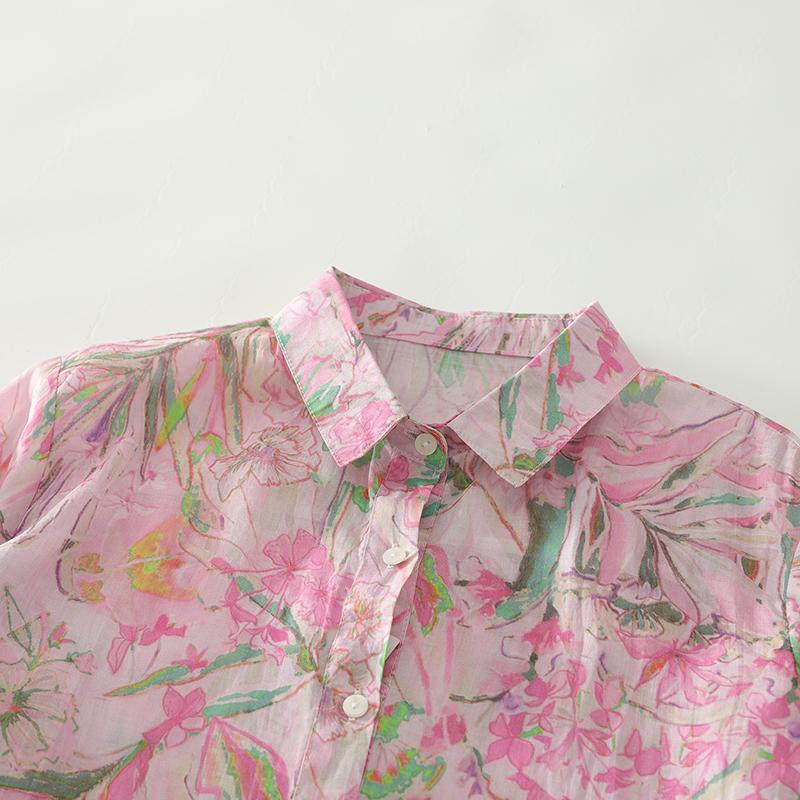 DIMANAF 2025 New Plus Size Women Tops Shirts Tees Casual Loose Blouse Print  Floral Autumn Cotton Long Sleeve