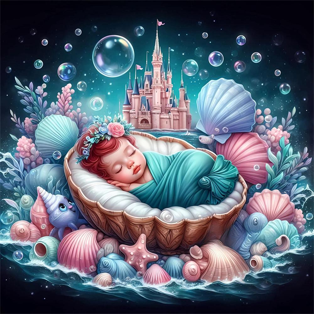 Disney Cartoon 5D Diamond Painting Full of Diamonds DIY Hand-applied Diamond Painting Princess Series Decorative Painting Kit