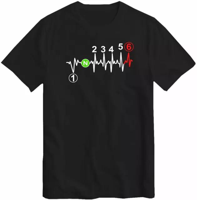 

Heartbeat Gear Shift 1 Down 5 Up Biker T Shirt Shift 1 Up 5 Motorcycle Top Tee Unisex T-Shirt XXXL
