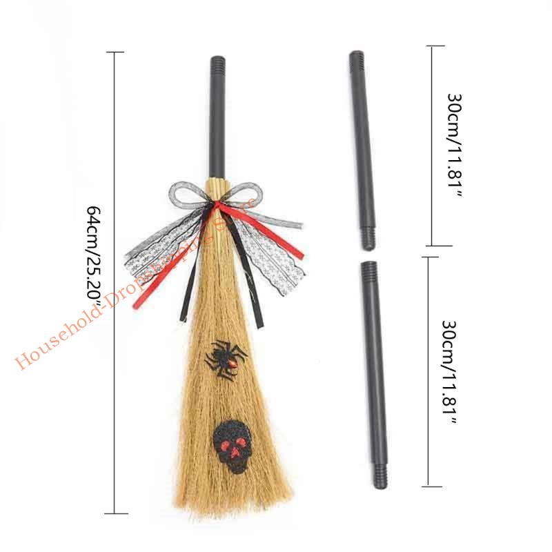 85AD Multipurpose Halloween Witch Broomsticks Holiday New Year Decoration