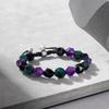 AWNL Amethyst Natural Stone Bracelet with Silver Gift for Men's Clasp, Men, 16.5cm-18cm