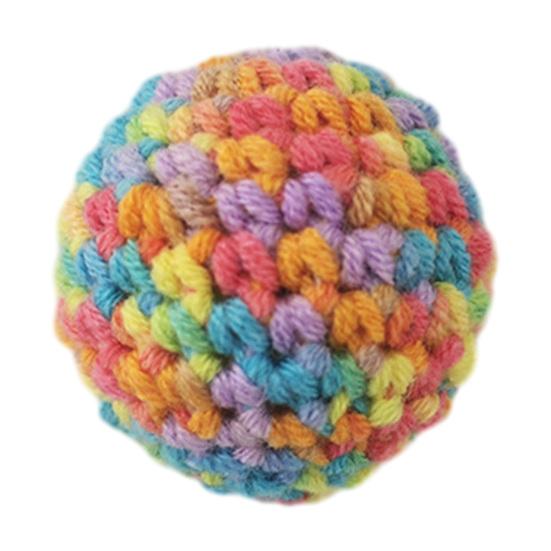 Interactive Cat Toys Wool Crocheted Ball Bite-Resistant Teaser Ball for Scratching Chasing Plush Safe D