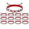 Saint Benedict Red Woven Bracelet - Men's Cross Charm Hand Rope Festival Accessory