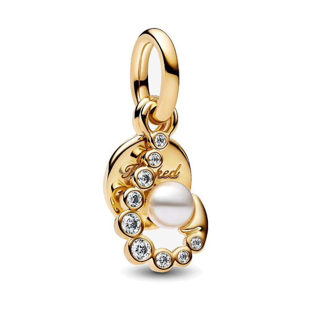

Pearl Abstract Waves Bead & Hook Double Dangle Charm Fit Pan Bracelet Necklace DIY Women Jewelry Valentine s Day Gift 1piece