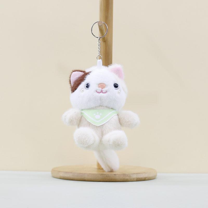 Adorable Cat Plush Keychain With Cute Scarf Design Perfect For Bags And Dolls