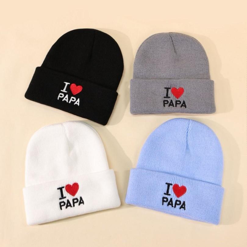 Children'S Hat Autumn And Winter Warm Letter Embroidery Couple Pullover Wool Hat