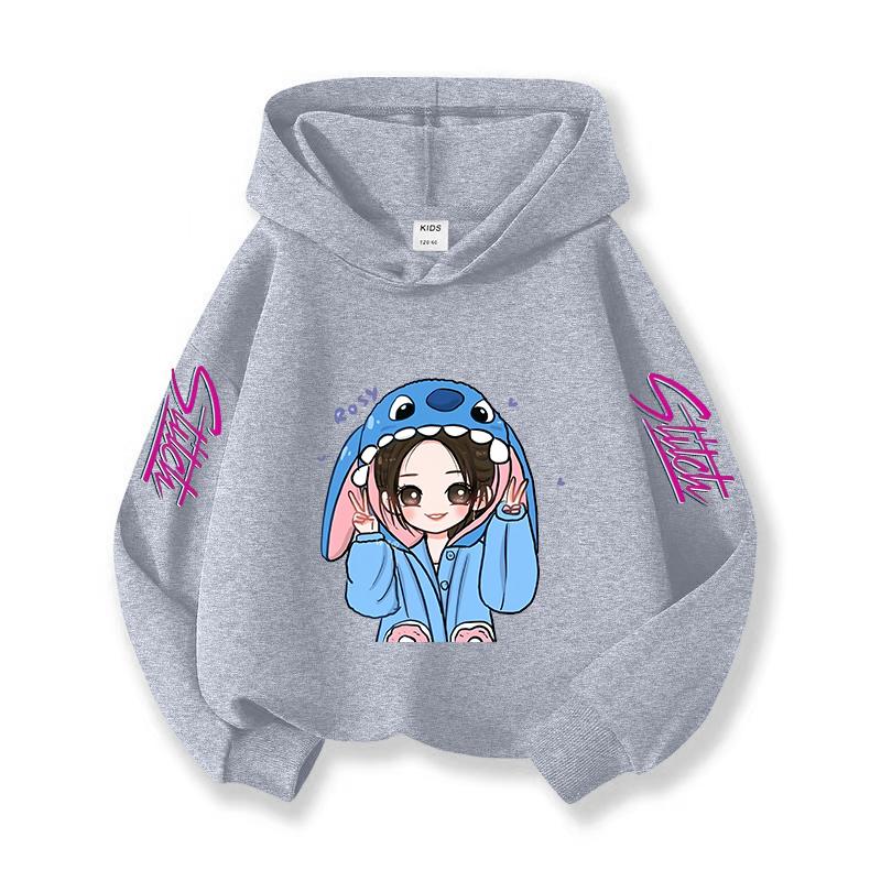 Children's Hoodie Christmas Gift Girls Winter Stitch Pattern Hoodie Girls Long Sleeve Comfortable Soft Top