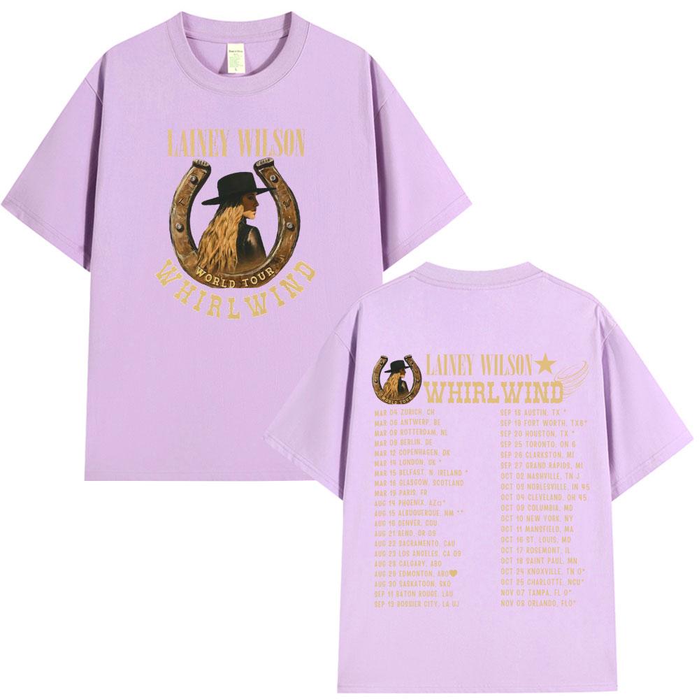 Lainey Wilson Whirlwind World Tour 2025 Graphic Tshirt Men Women Vintage Hip-hop T-shirt Aesthetic Trend Cotton Casual T-shirts