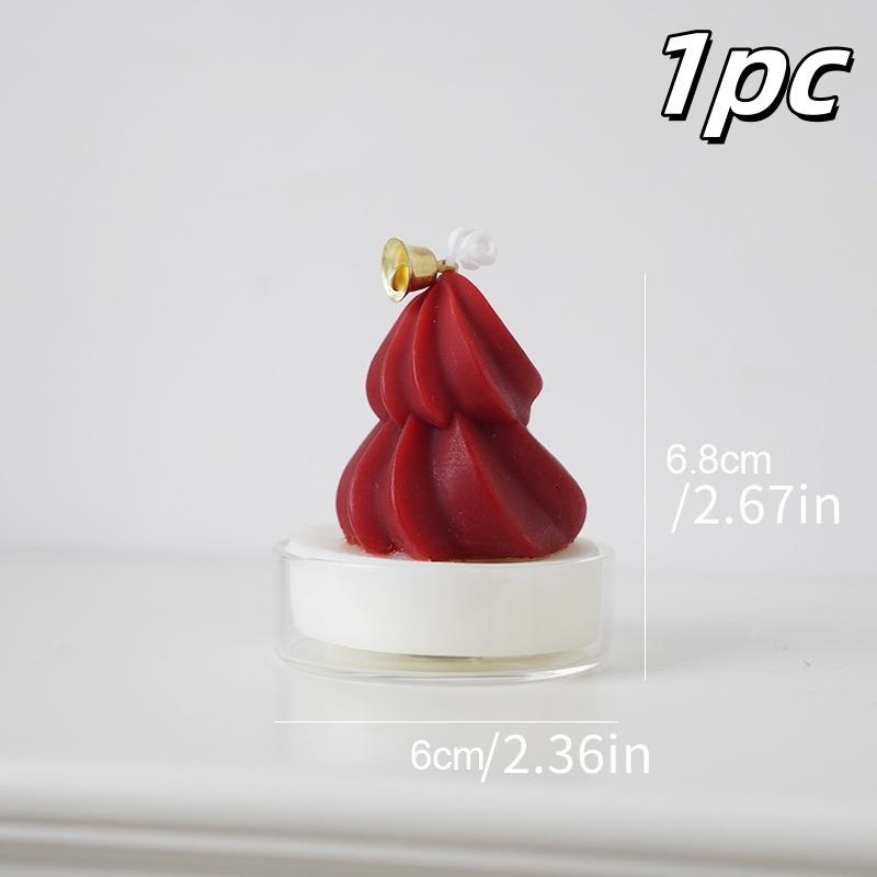 1/2/4Pcs Christmas Tree Shape Candle Small Scented Handmade Tea Lights Candles for Xmas New Year Gifts Home Party Desktop Decor