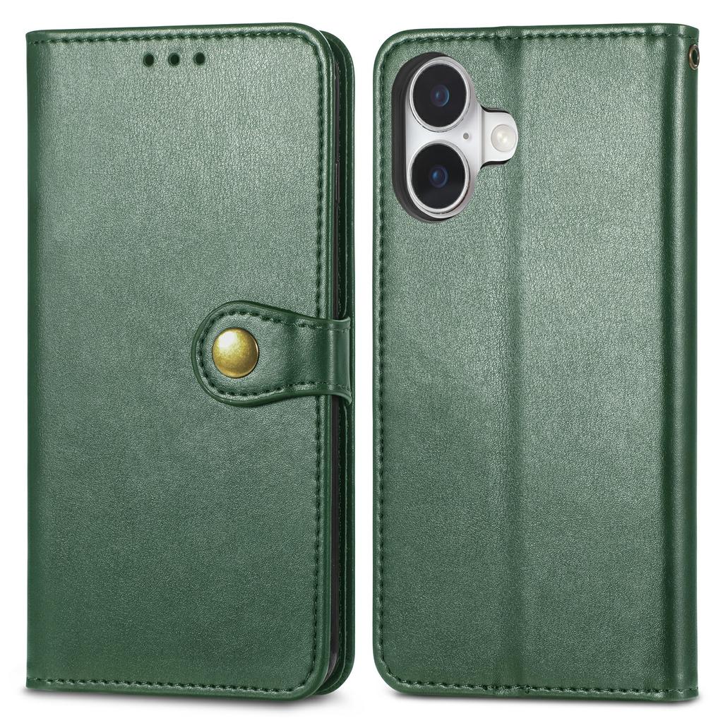 For iPhone 17 Case Wallet Stand Leather Phone Cover with Wrist Strap
