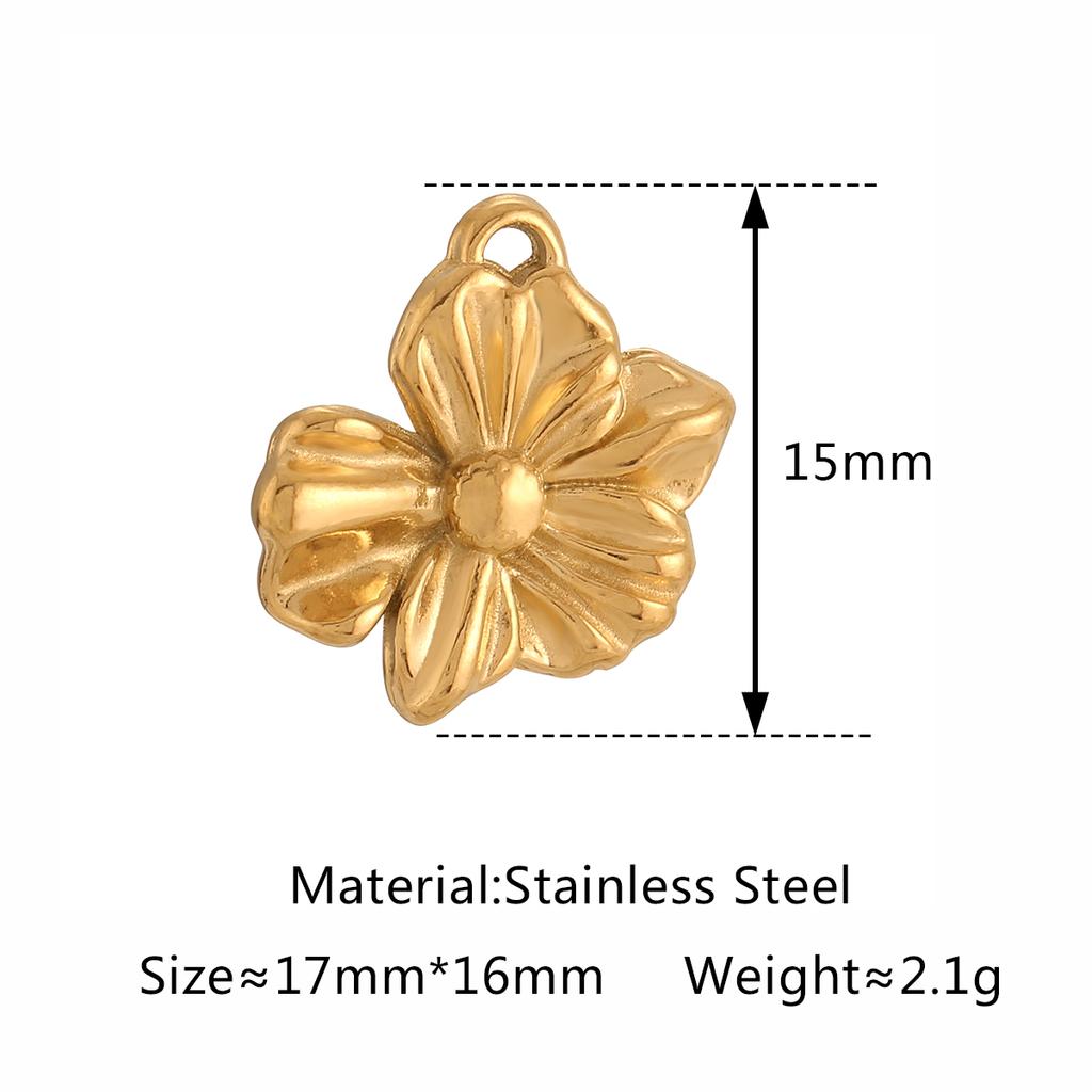3Pcs Rose Flower/Daisy/Clover/Bee/Butterfly Charms Stainless Steel Pendant DIY Necklace Bracelet Earring Jewelry Making Finding